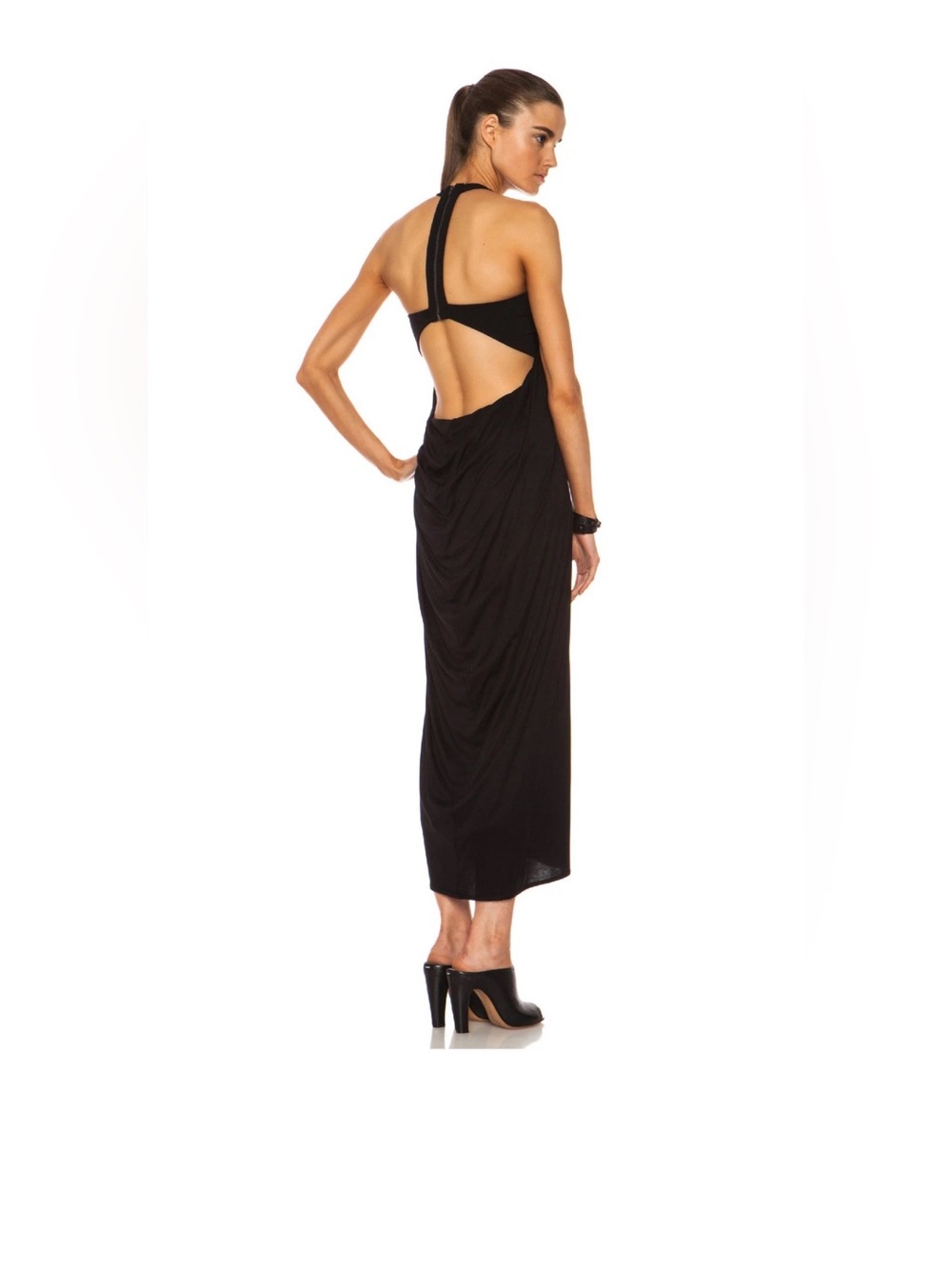 Helmut Lang Ion Jersey Open Back Maxi Dress M